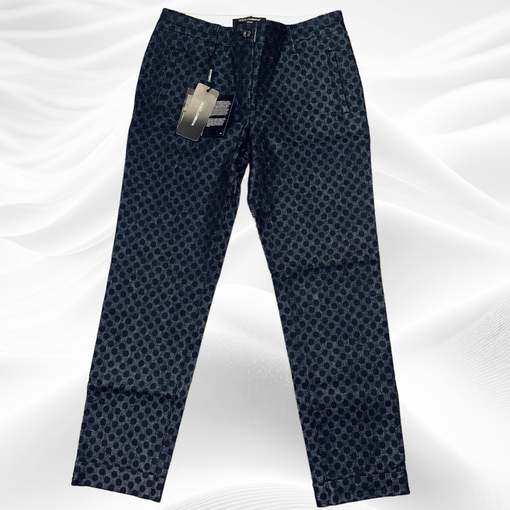 Dolce & Gabbana Polka Dotted Ankle Jeans Midnight Blue IT 40/US‎ 4
